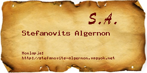 Stefanovits Algernon névjegykártya